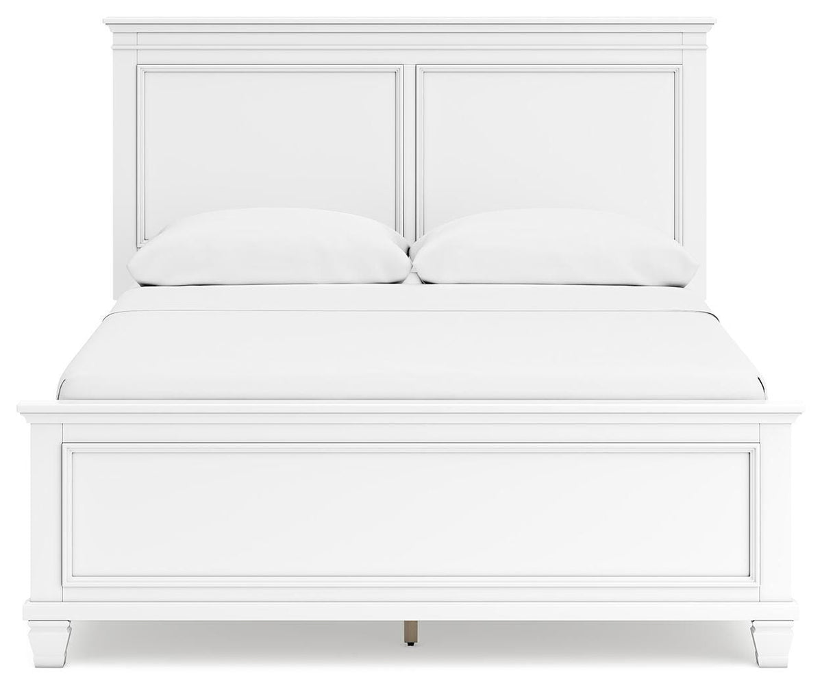 Fortman Panel Bed, Dresser, Mirror and 2 Nightstands - White  (B680-SI) - Image 9
