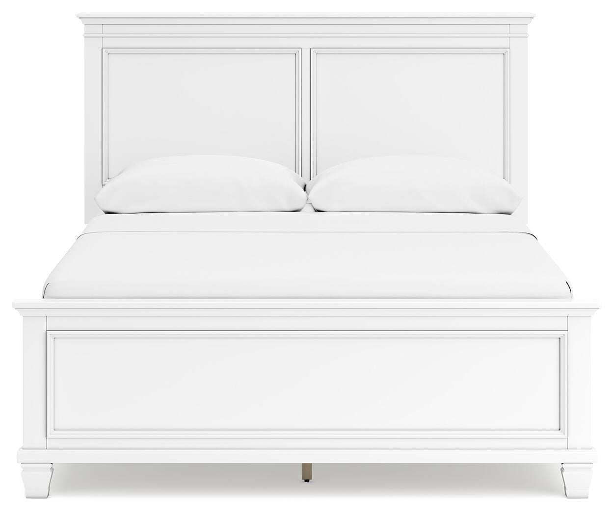Fortman Panel Bed, Dresser, Mirror and 2 Nightstands - White  (B680-SI) - Image 9