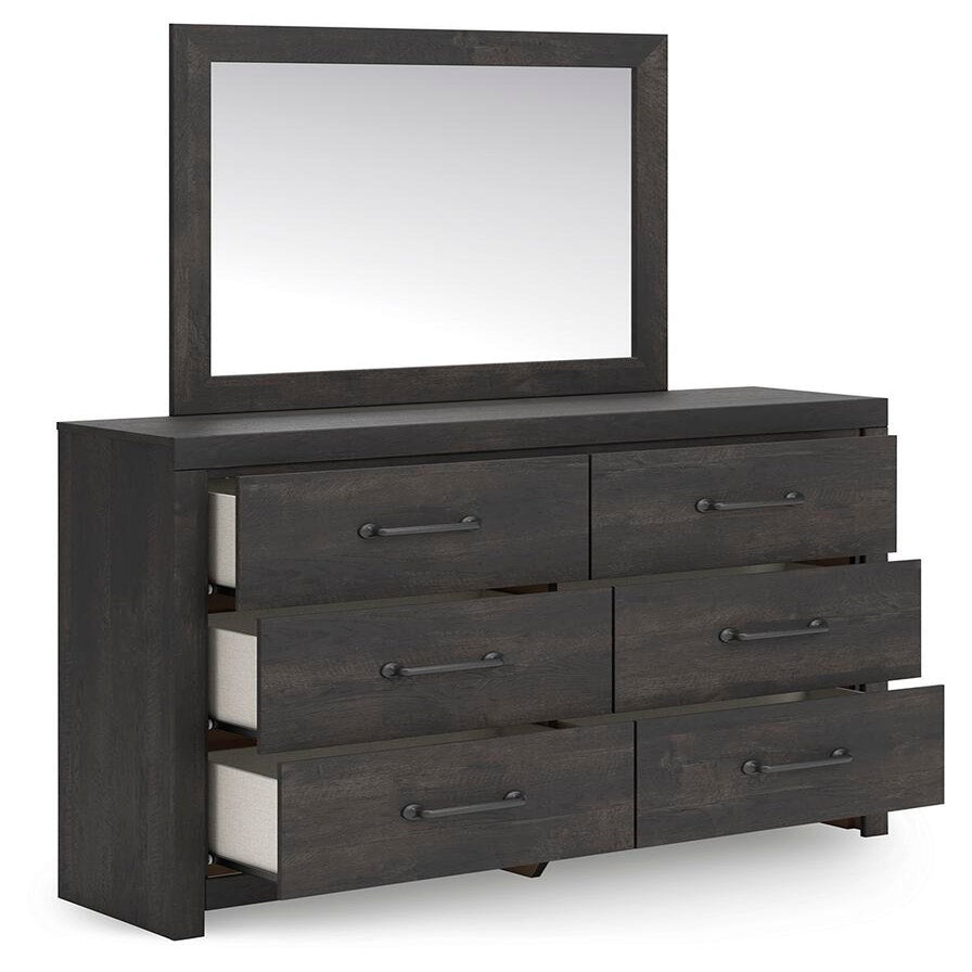 Hollivern Queen Panel Bed, Dresser, Mirror and Nightstand (PCB2108-SI) - Image 4