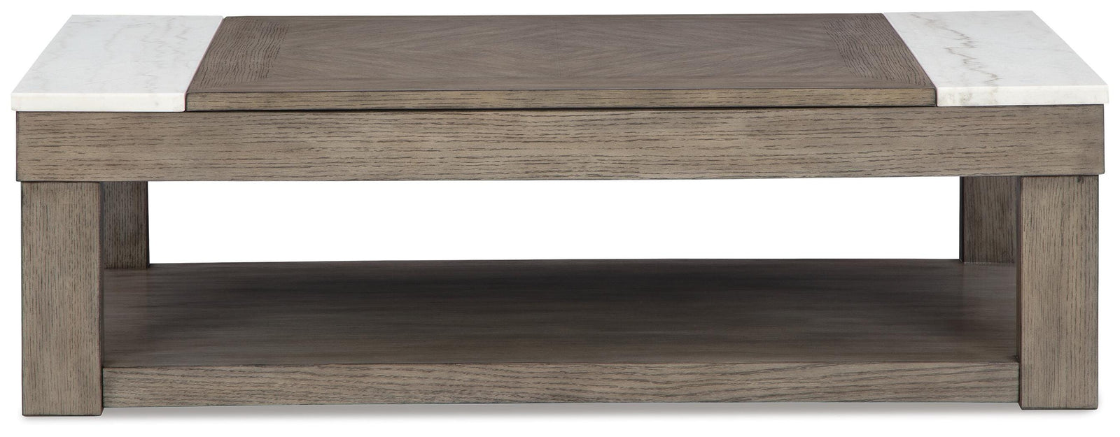 Loyaska Lift-Top Coffee Table - Grayish Brown/White  (T854-SI) - Image 3