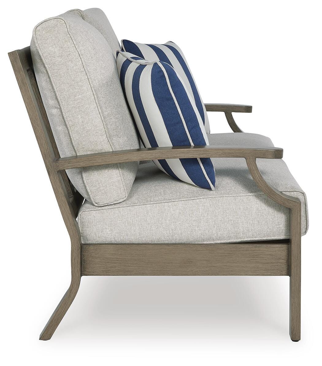 Rainier Ranch Outdoor Loveseat with Cushion (P701-SI) - Image 4