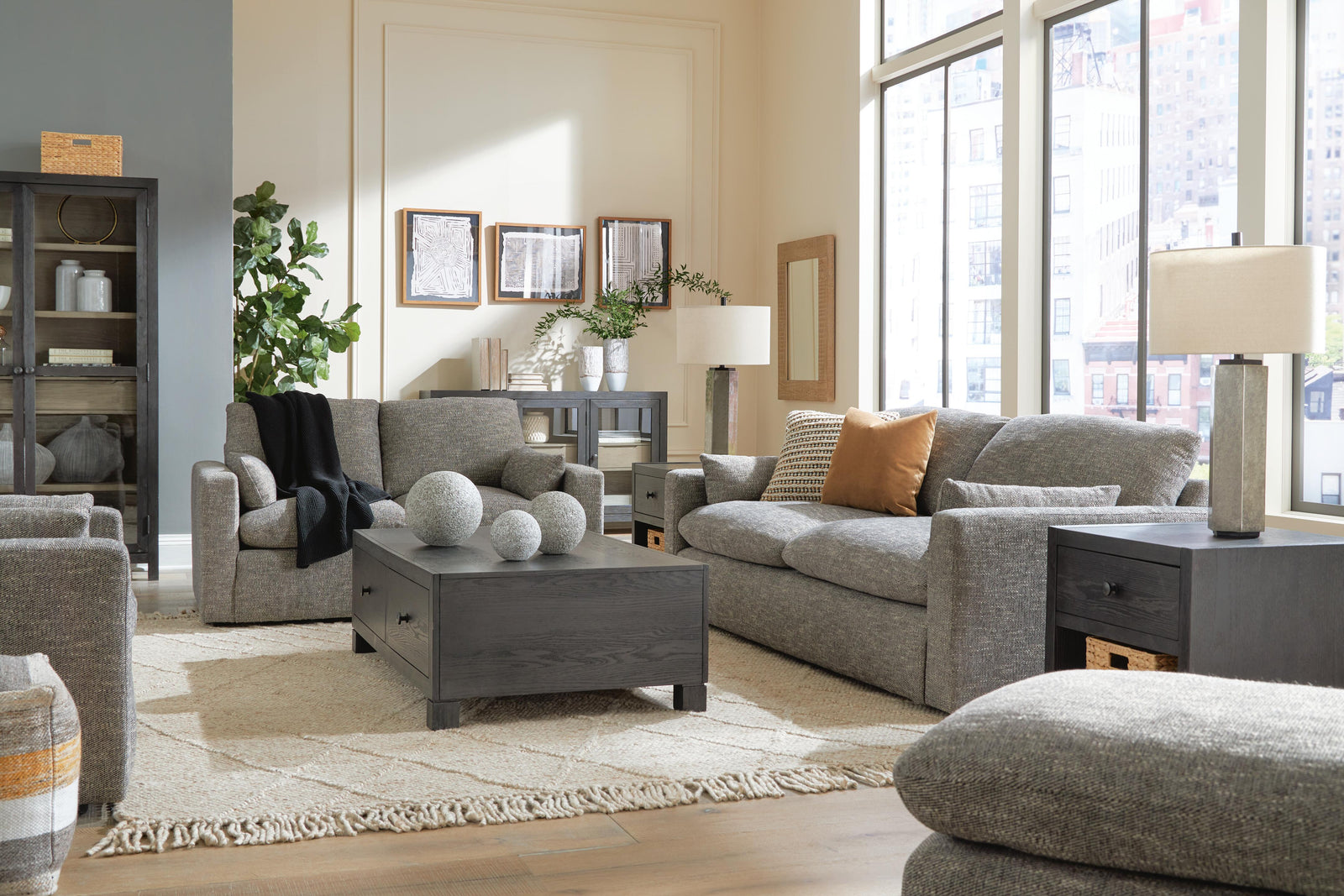 Dramatic Sofa, Loveseat, Oversized Chair and Ottoman (11702-SI) - Image 18