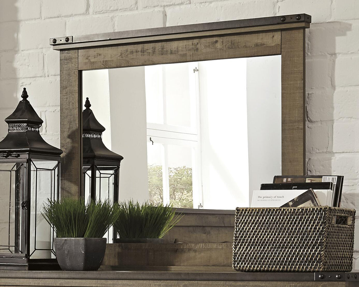 Trinell Panel Bed, Dresser, Mirror and Nightstand - Brown  (B446-SI) - Image 7