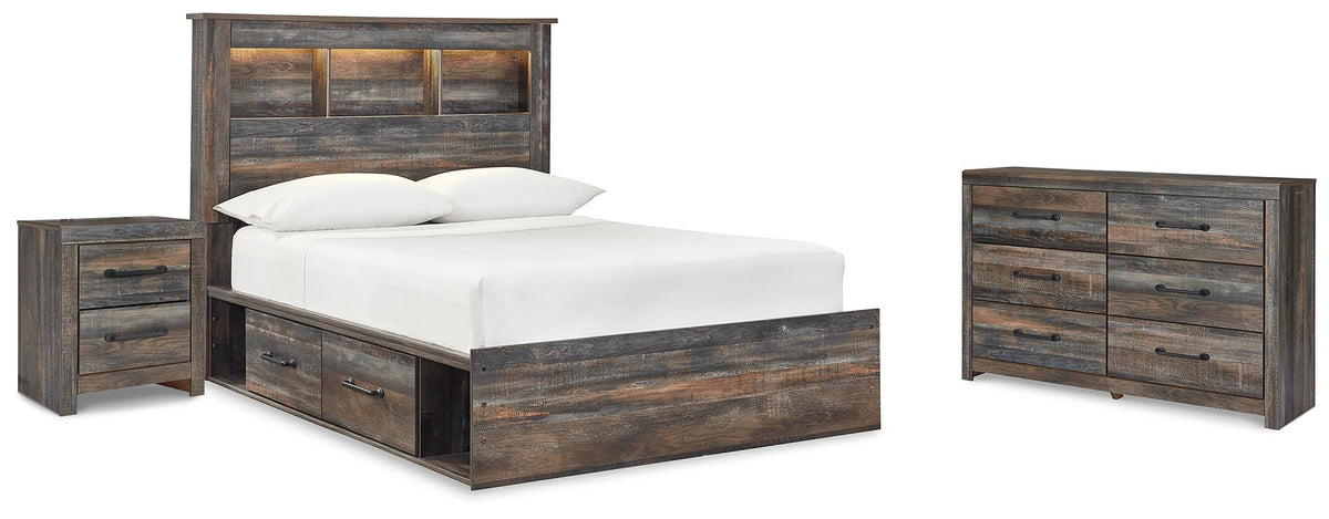 Drystan Bookcase Storage Bed, Dresser and Nightstand - Multi  (B211-SI)