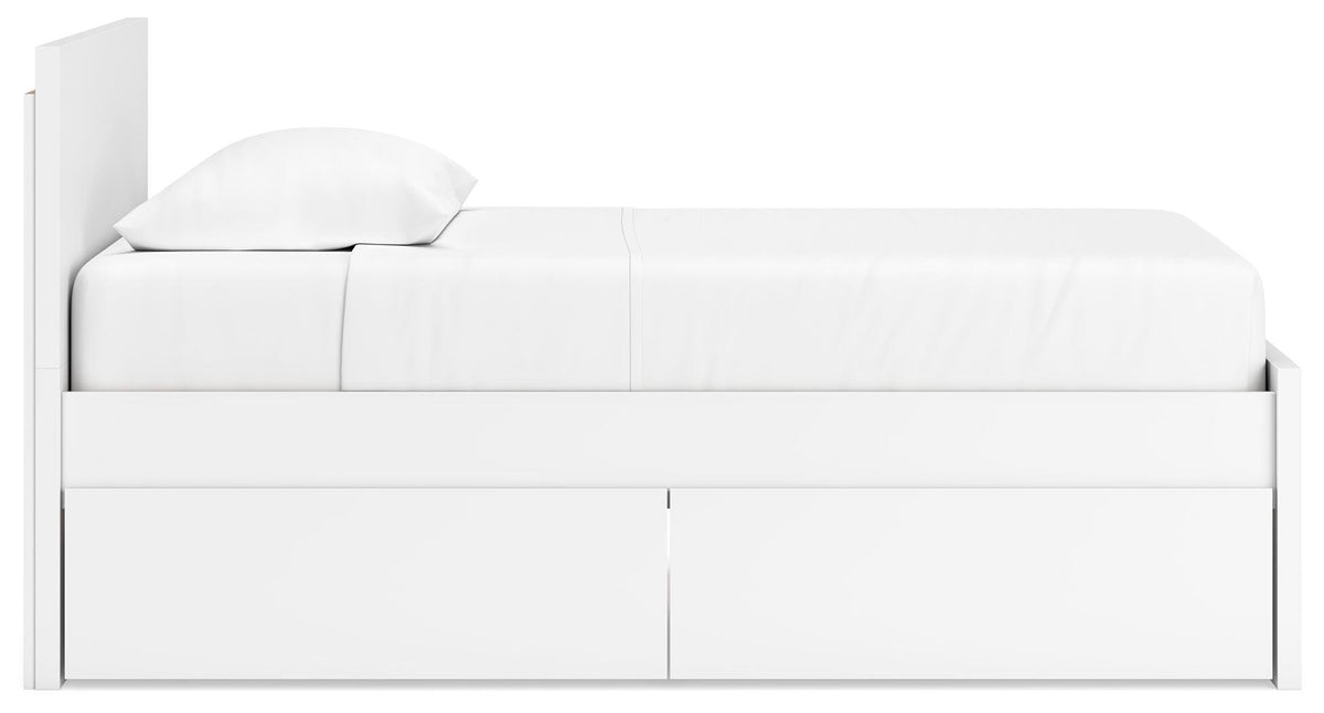 Onita Panel Platform Bed with 1 Side Storage (Youth) - White  (EB9630-SI) - Image 8