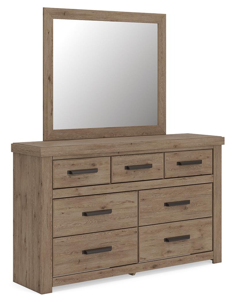 Oliandon Queen Panel Bed, Dresser and Mirror (PCB2844-SI) - Image 3