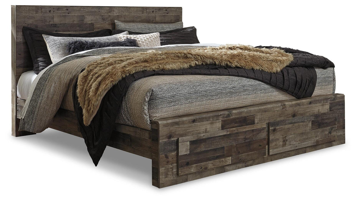 Derekson Panel Storage Bed, Dresser, Mirror, Chest and 2 Nightstands - Multi Gray  (B200-SI) - Image 4