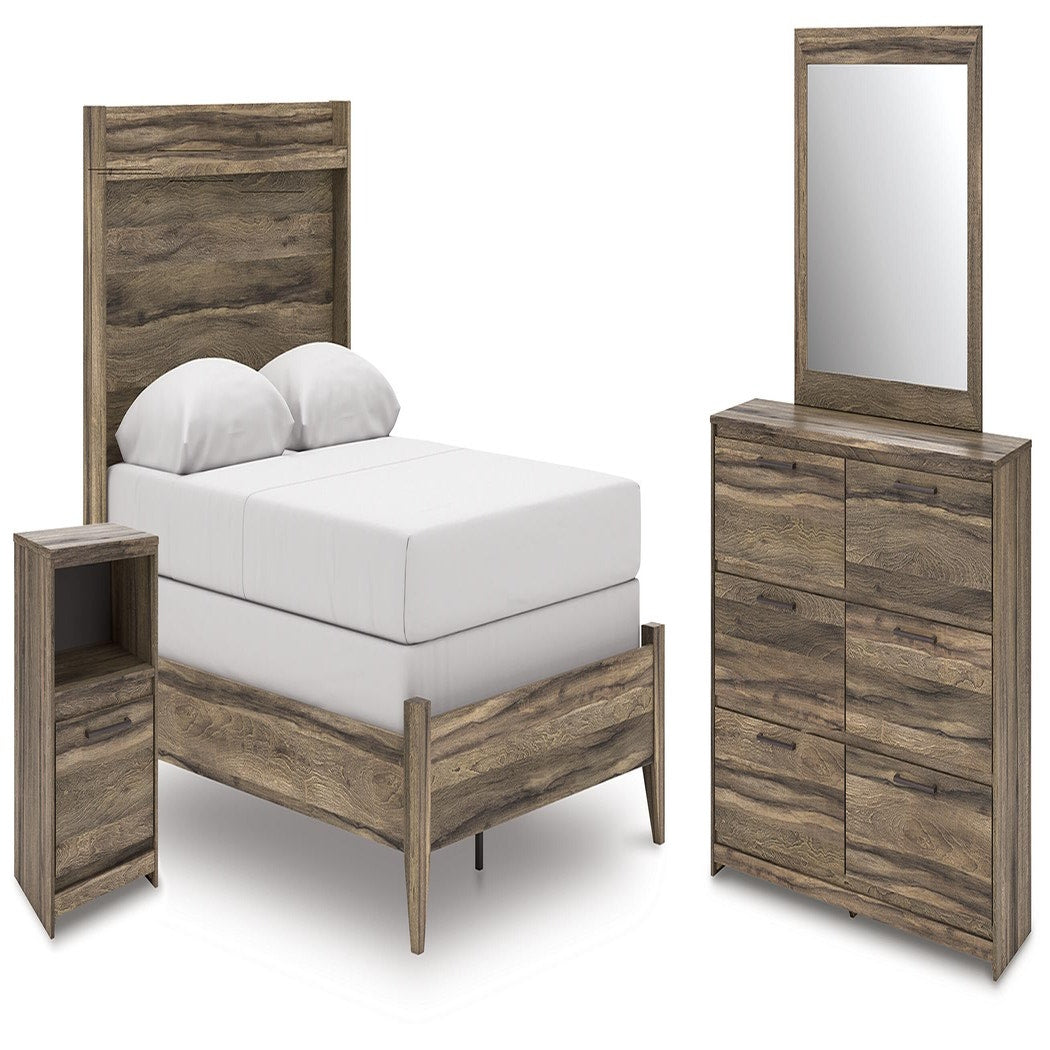 Elbrim Queen Panel Bed, Dresser, Mirror and Nightstand (PCB2005-SI)