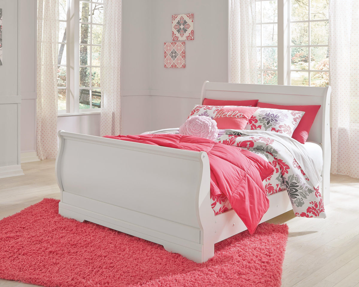 Anarasia Sleigh Bed, Dresser and Nightstand - White  (B129-SI) - Image 5