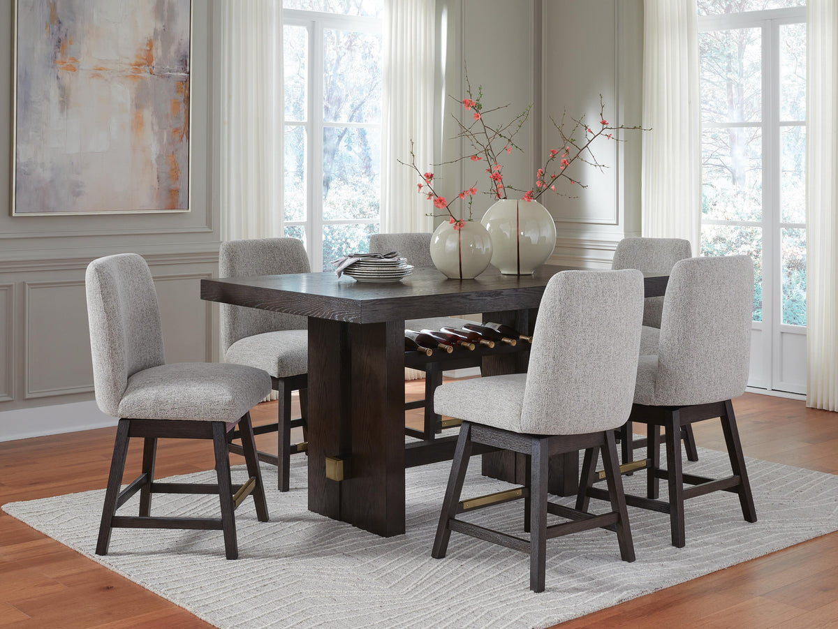 Burkhaus Counter Height Dining Table and 6 Barstools (D984-SI) - Image 3