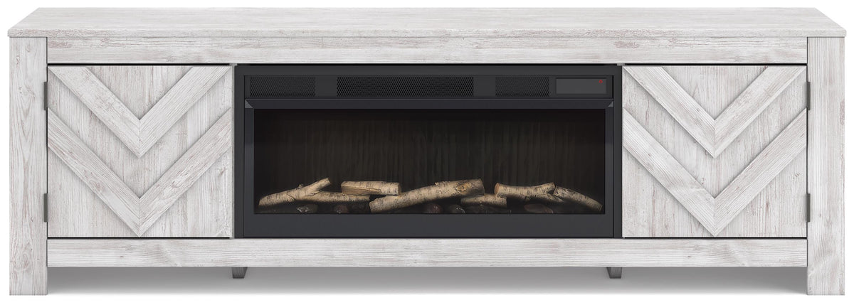 Cayboni 71 TV Stand with Electric Fireplace (W3788-SI) - Image 2