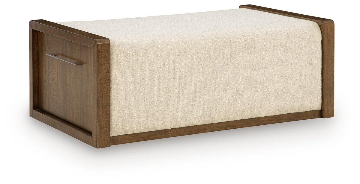Marxmore Upholstered Ottoman with Storage - Brown  (T983-SI)