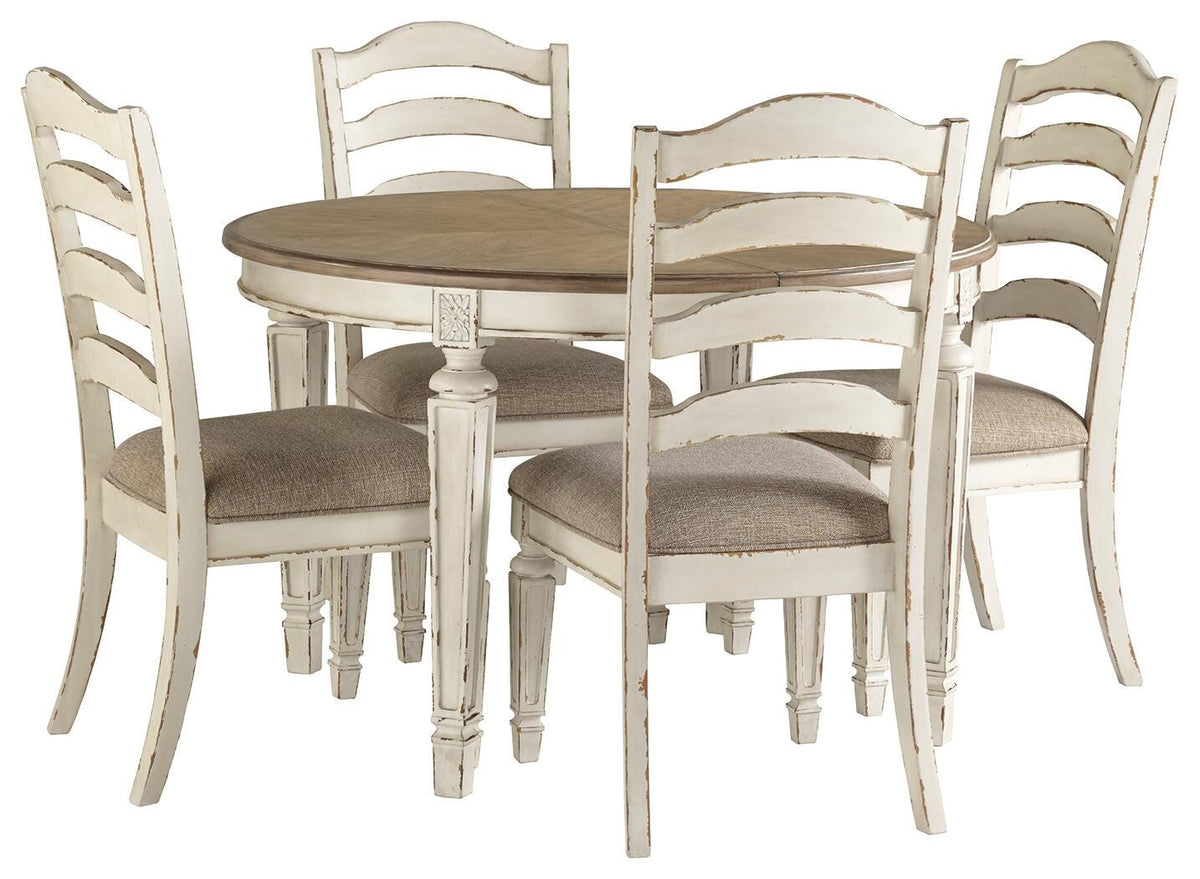 Realyn Dining Table and 4 Chairs (D743-SI)