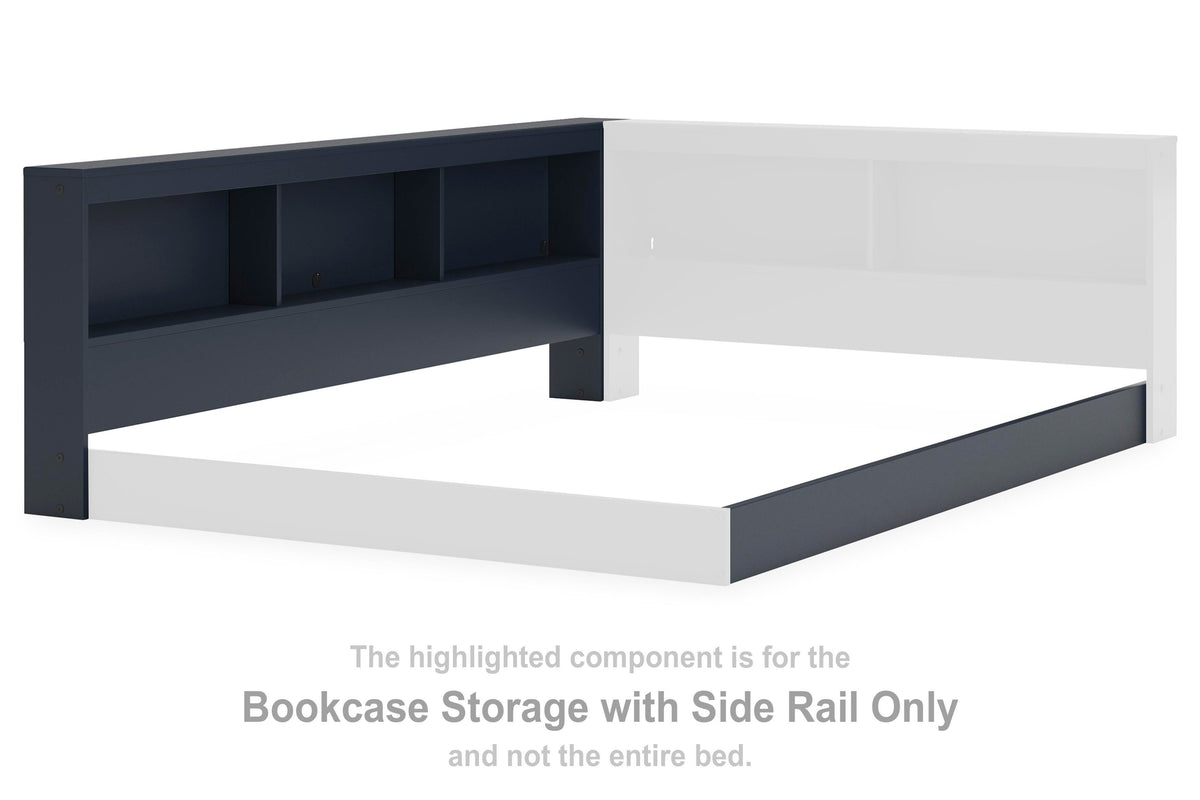 Simmenfort Bookcase Storage with Side Rail (Youth) - Navy Blue  (EB1528-SI)