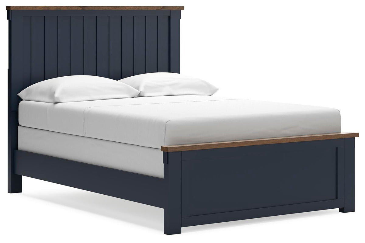 Landocken Panel Bed, Dresser and Mirror - Brown/Blue  (B414-SI) - Image 10