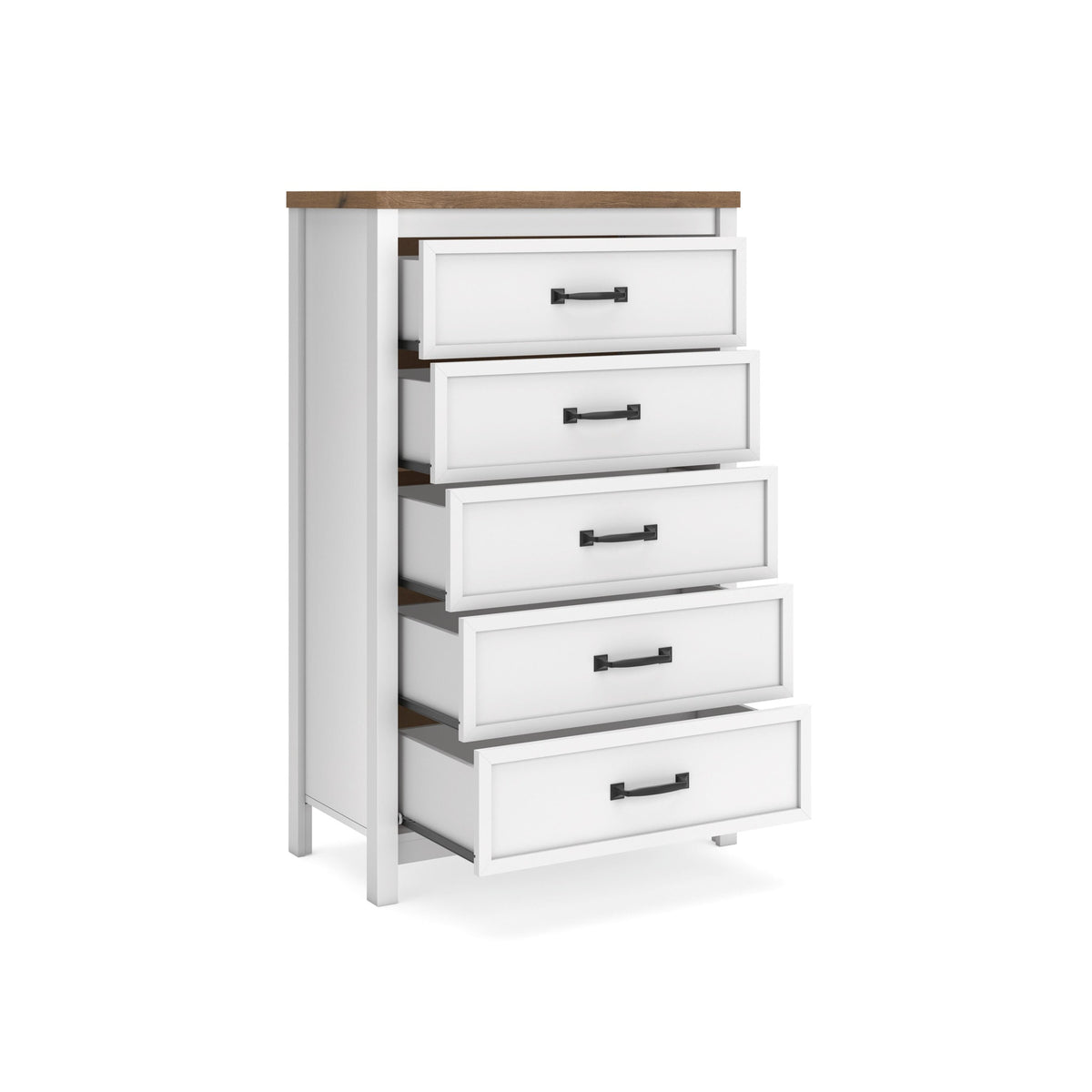 Kerisden Chest of Drawers - White/Brown  (EB1480-SI) - Image 3
