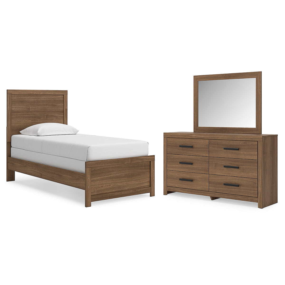 Broachmyn Twin Panel Bed, Dresser and Mirror (PCB1116-SI)
