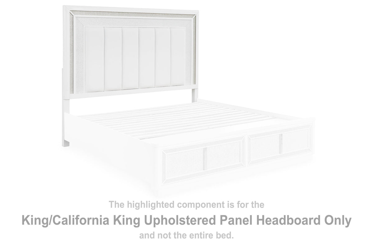 Chalanna Upholstered Panel Headboard - White  (B822-SI)