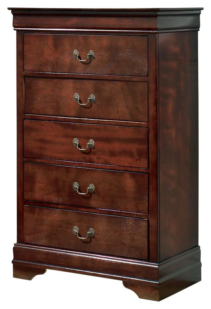 Alisdair Sleigh Bed, Dresser, Mirror and Nightstand - Reddish Brown  (B376-SI) - Image 3
