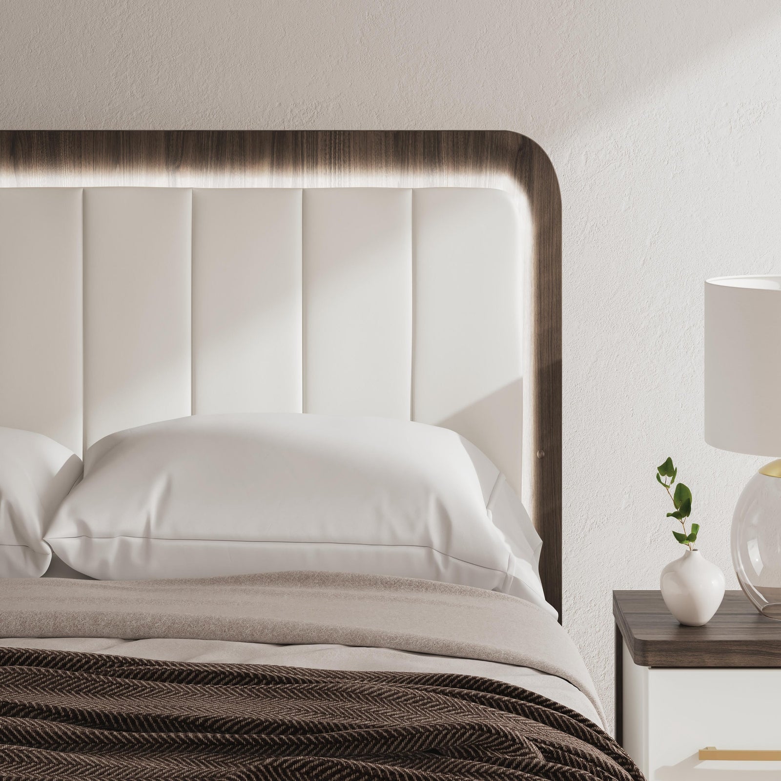 Kendanport King Upholstered Bed, Dresser and Nightstand (PCB1108-SI) - Image 28