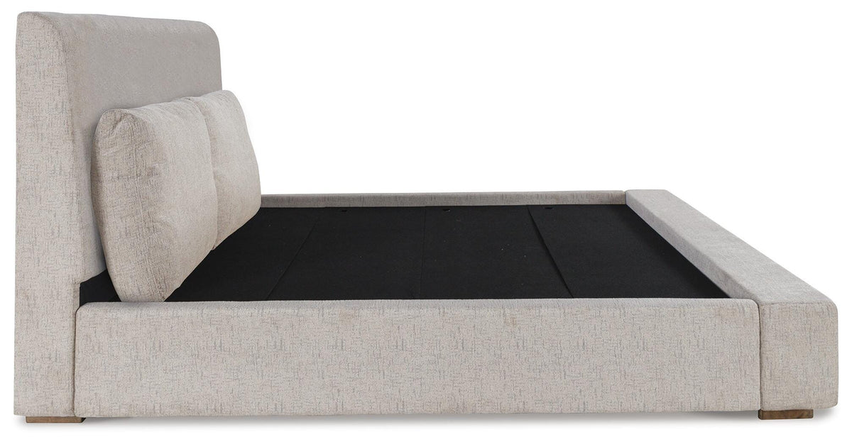 Cabalynn Upholstered Bed, Dresser, Mirror and Nightstand - Light Brown  (B974-SI) - Image 11