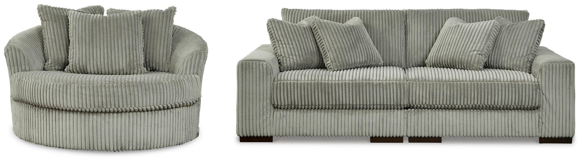 Lindyn 2-Piece Sectional Sofa and Oversized Swivel Accent Chair (21105-SI)