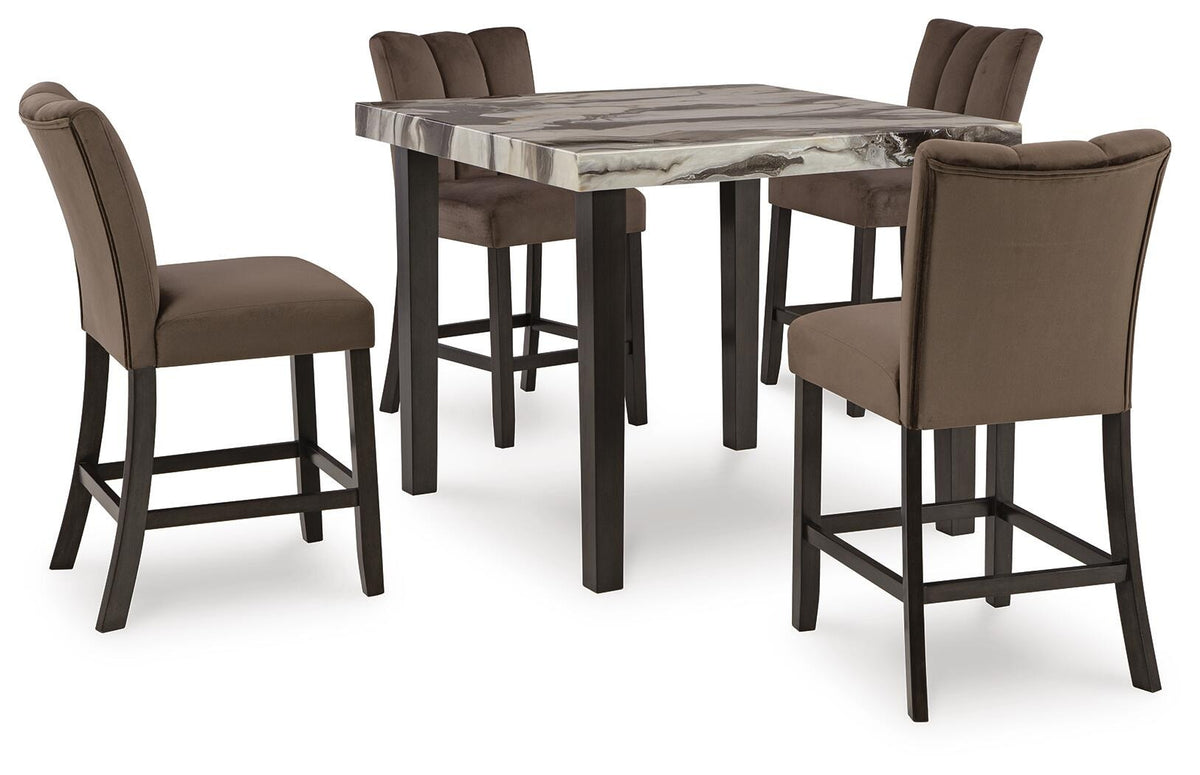 Jeshina Counter Height Dining Table and 4 Barstools (PCD581-SI)