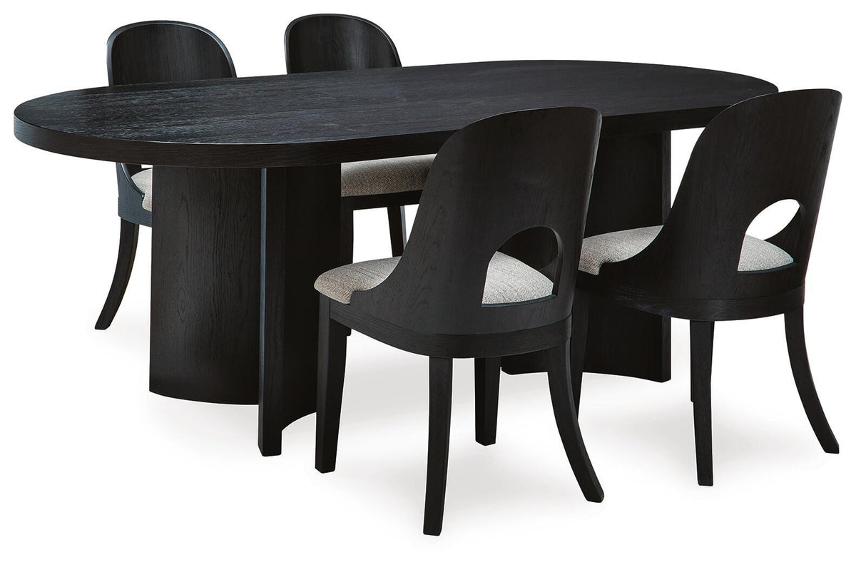 Rowanbeck Dining Table and 4 Chairs (D821-SI)