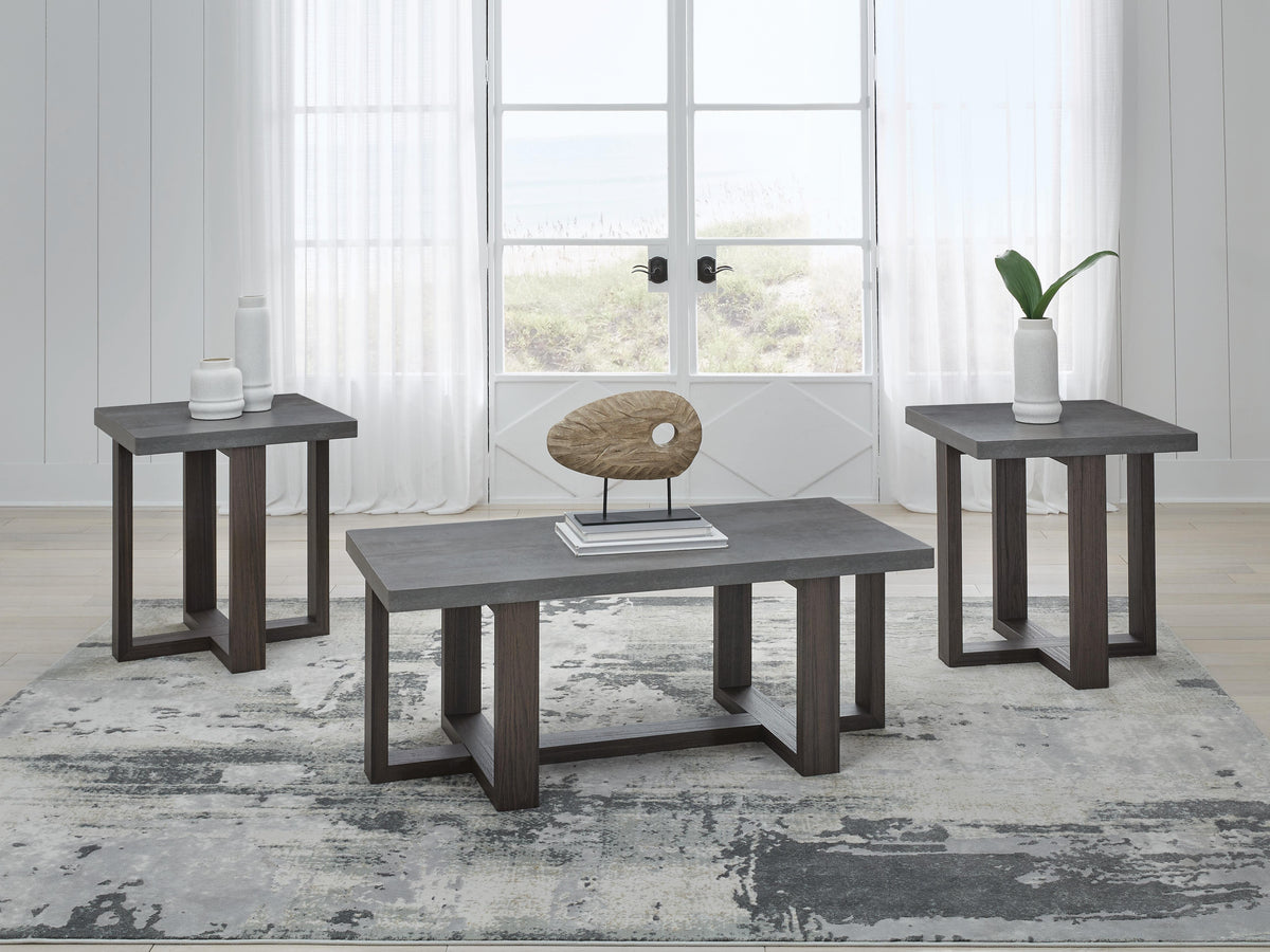 Dynnford Table (Set of 3) - Gray/Brown  (T216-SI) - Image 2