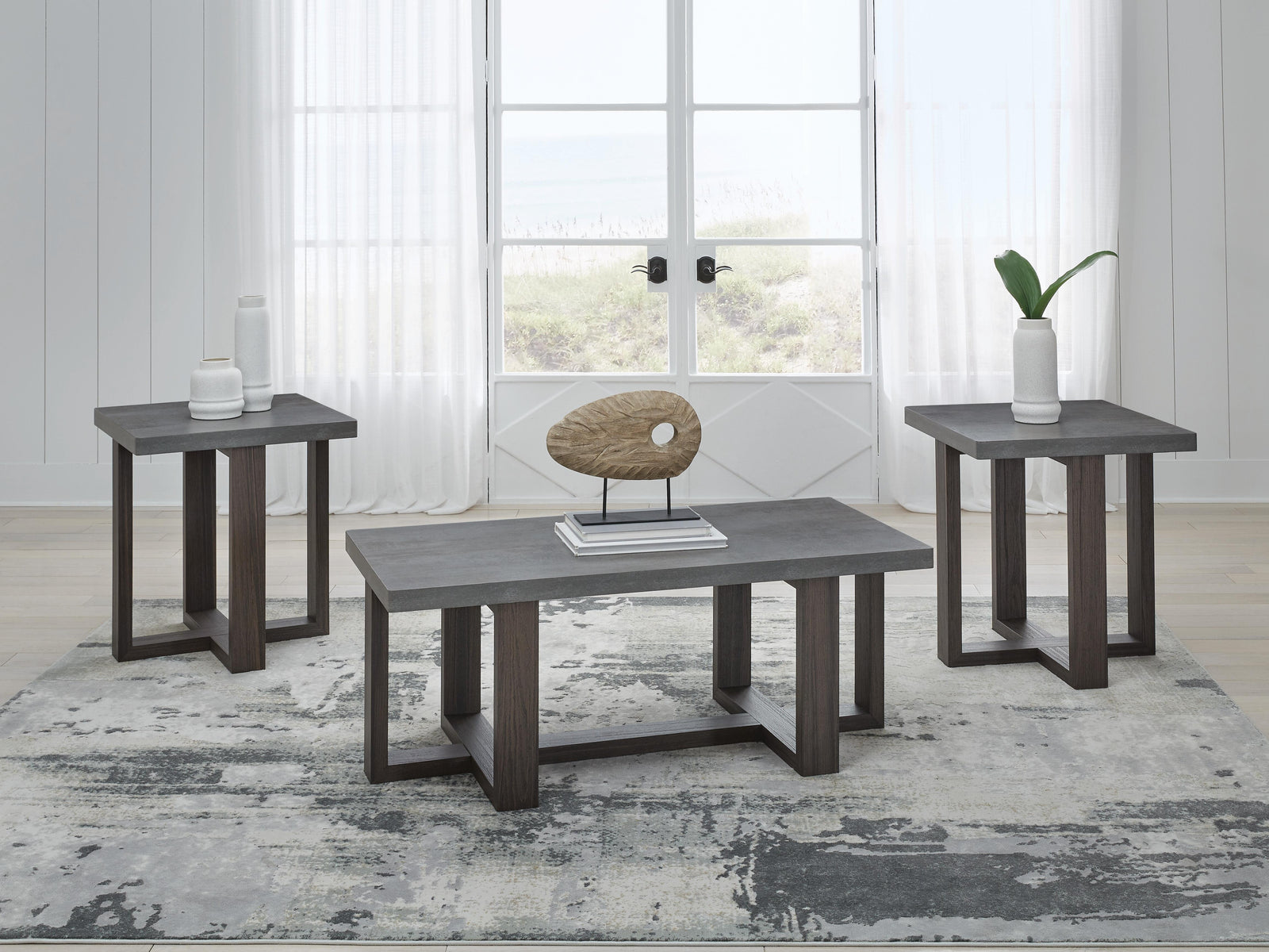 Dynnford Table (Set of 3) - Gray/Brown  (T216-SI) - Image 2