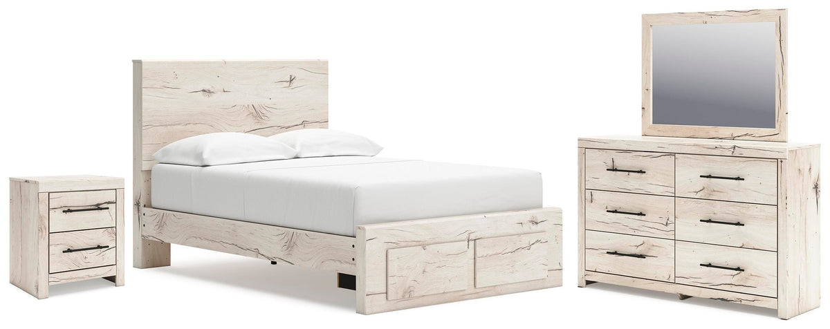 Lawroy Panel Storage Bed, Dresser, Mirror and Nightstand - Light Natural  (B2310-SI)