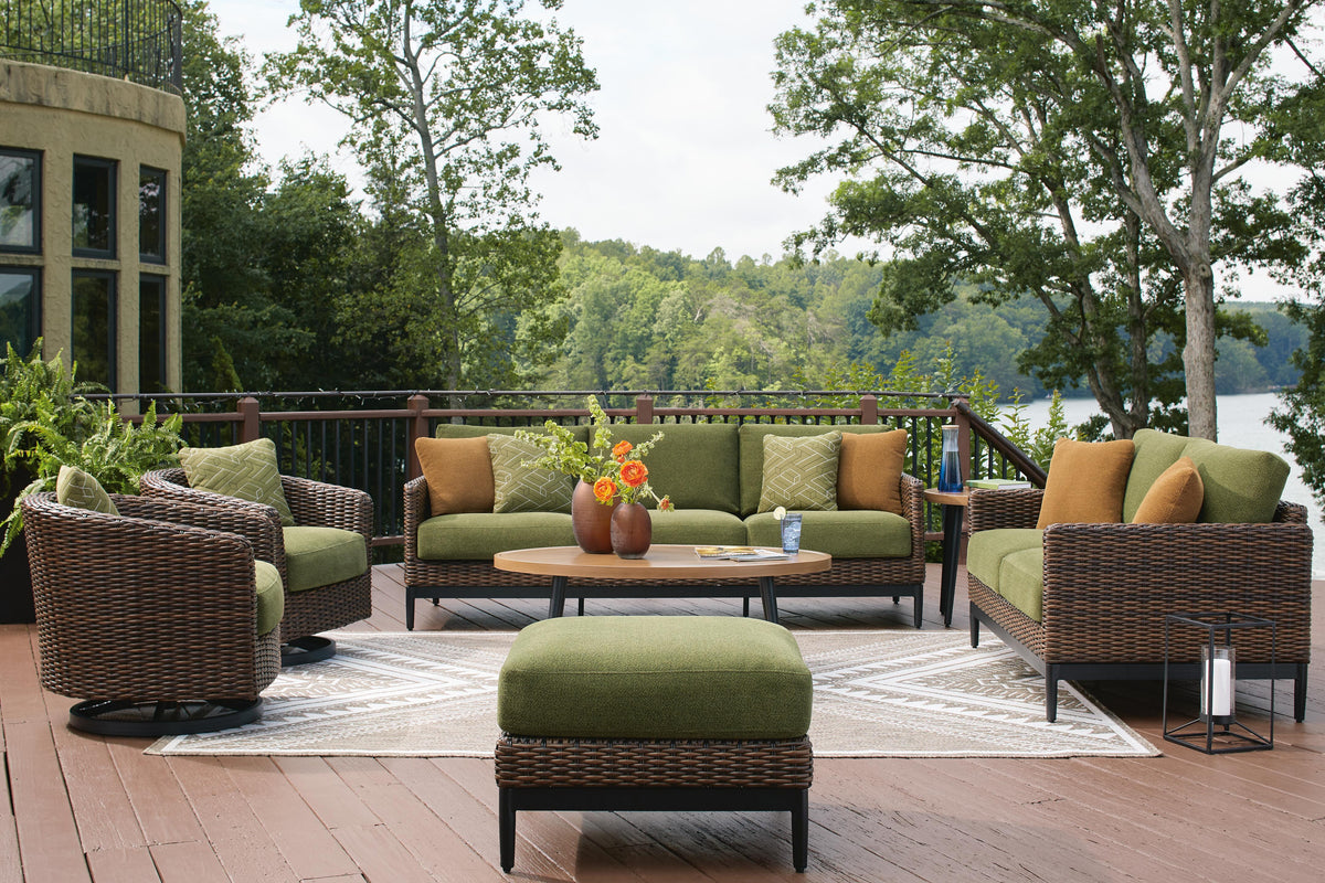 Horizon Hall Outdoor Sofa, 2 Lounge Chairs and 2 Ottomans (P572-SI)