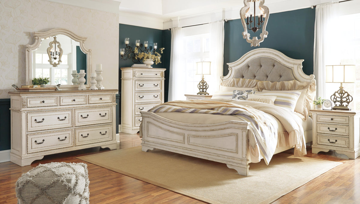 Realyn Upholstered Panel Bed - Chipped White  (B743-SI) - Image 6