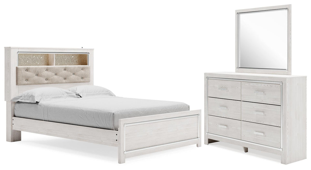 Altyra Upholstered Panel Bed, Dresser and Mirror (B2640-SI)