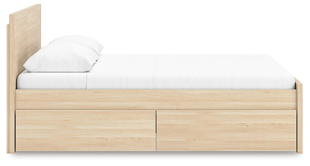Onita Panel Platform Bed with 1 Side Storage - Natural  (EB9632-SI) - Image 6
