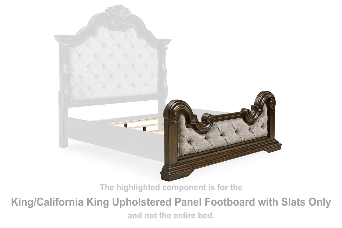 Maylee Upholstered Panel Footboard with Slats - Dark Brown  (B947-SI)