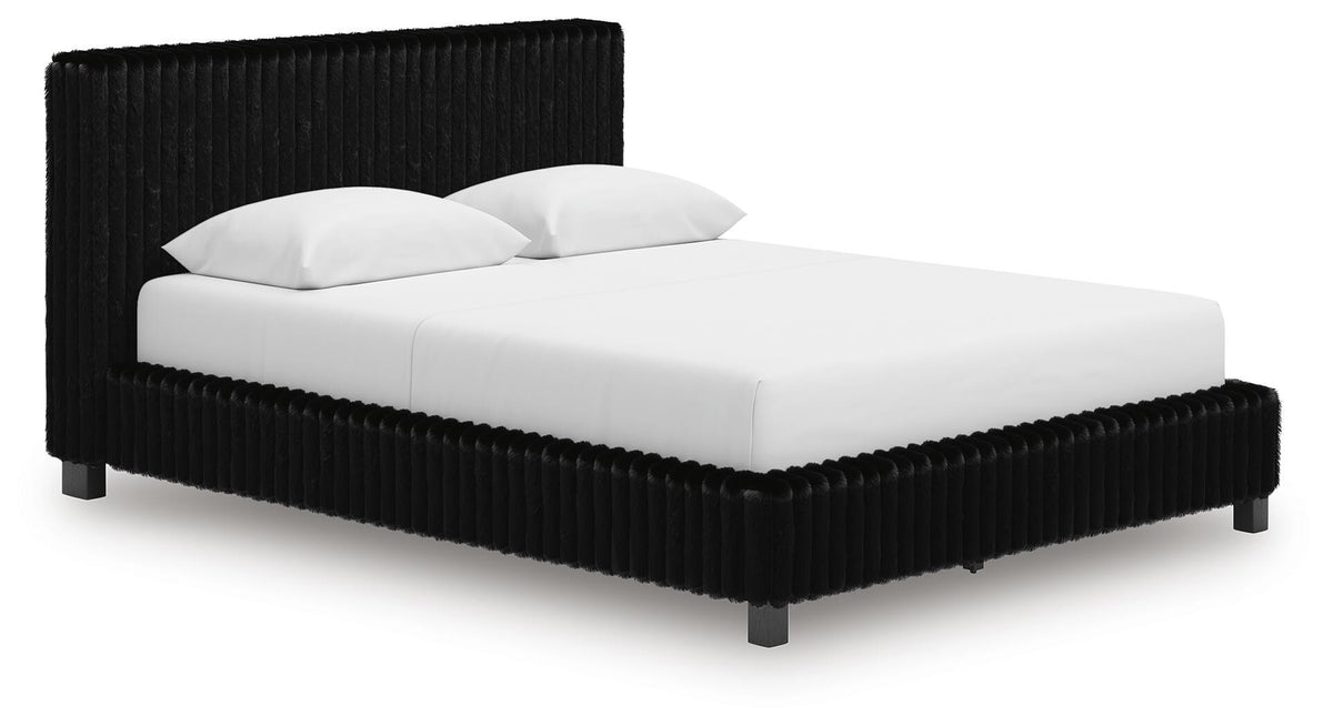 Zuraleus Queen Upholstered Bed, Dresser, Mirror and Nightstand (PCB3380-SI) - Image 10
