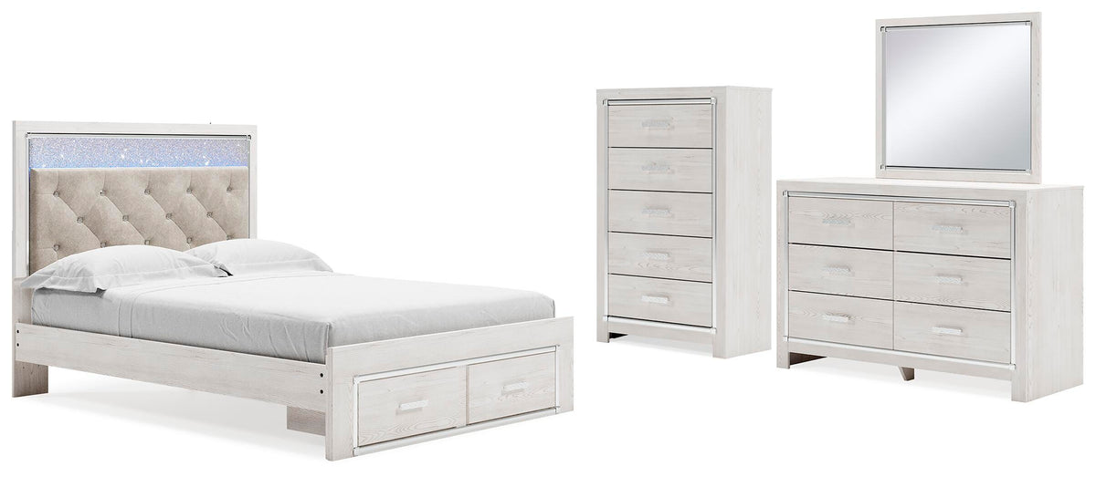 Altyra Panel Storage Bed, Dresser, Mirror and Chest - White  (B2640-SI)
