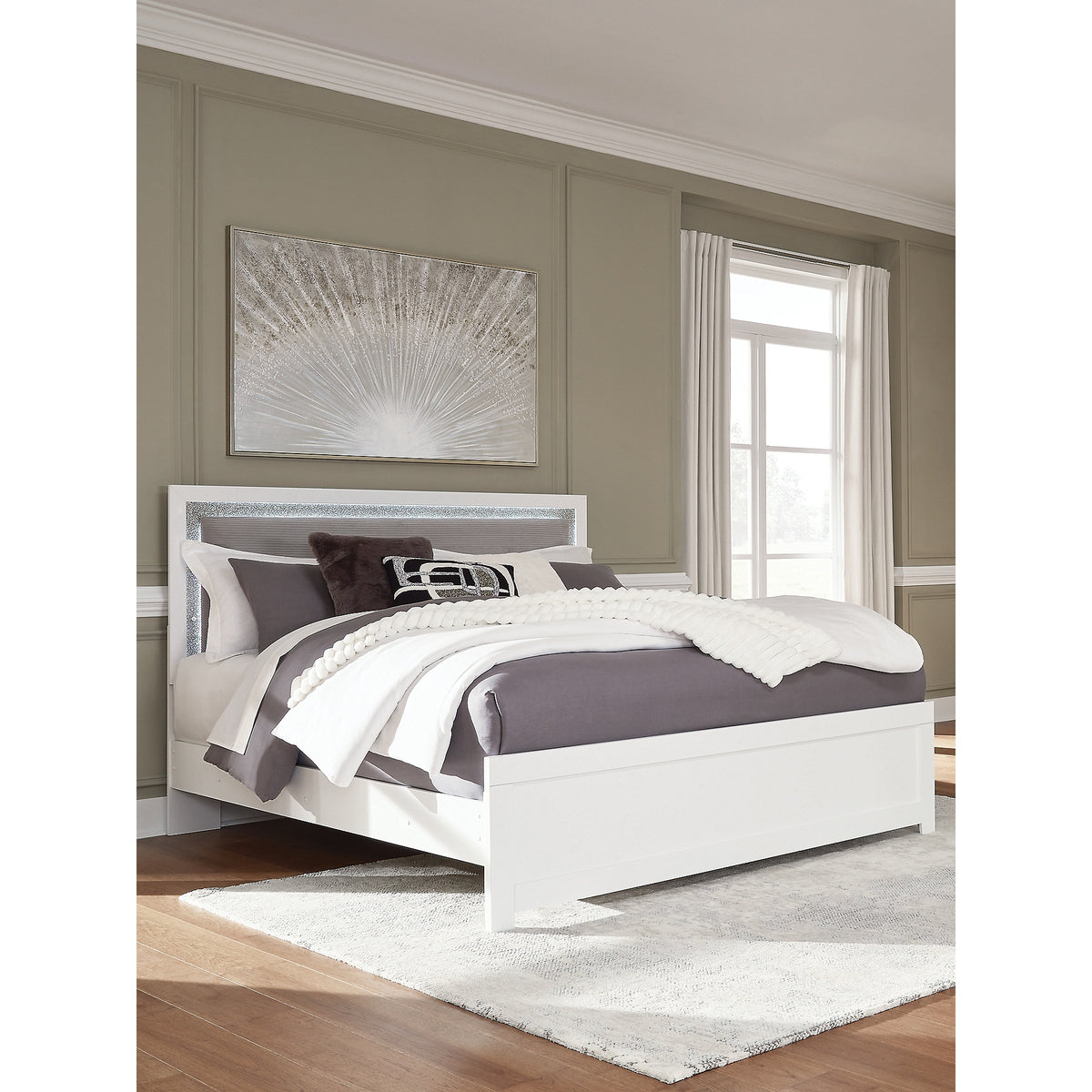 Maeling King Upholstered Panel Bed (PCB1119-SI) - Image 2