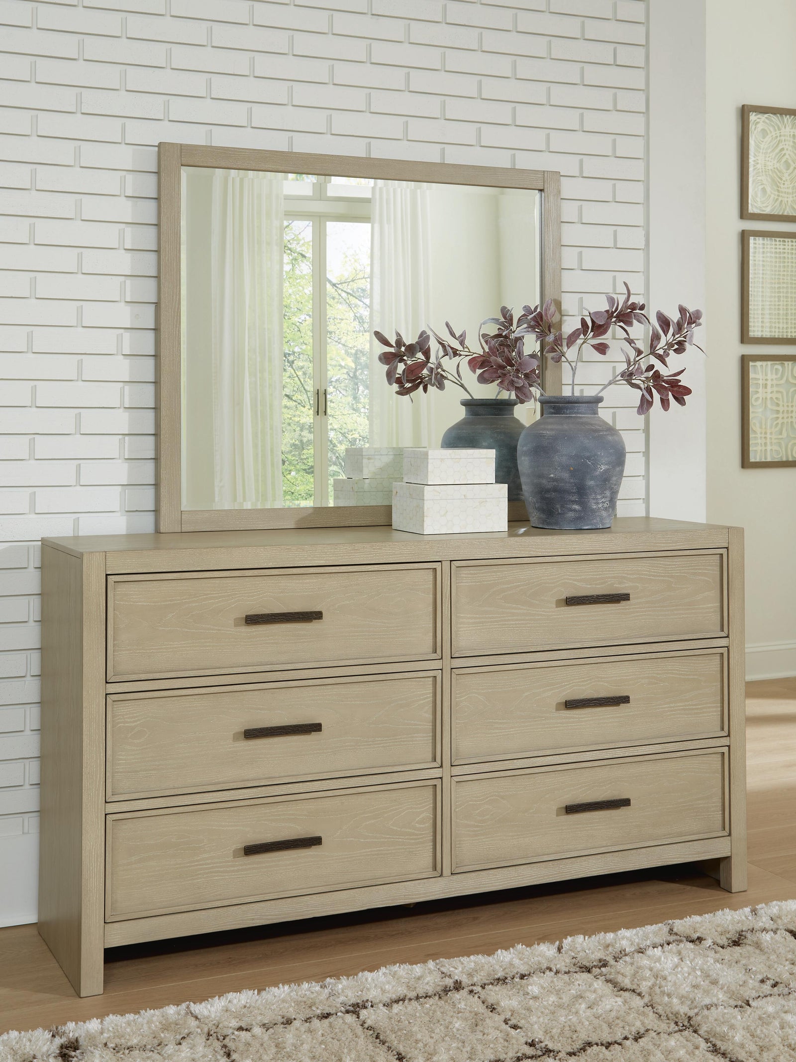 Calmoro Dresser and Mirror - Gray  (B602-SI) - Image 2