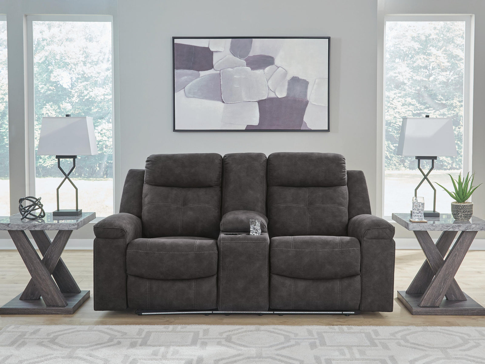 Brysonview Reclining Loveseat with Console (63605-SI) - Image 12