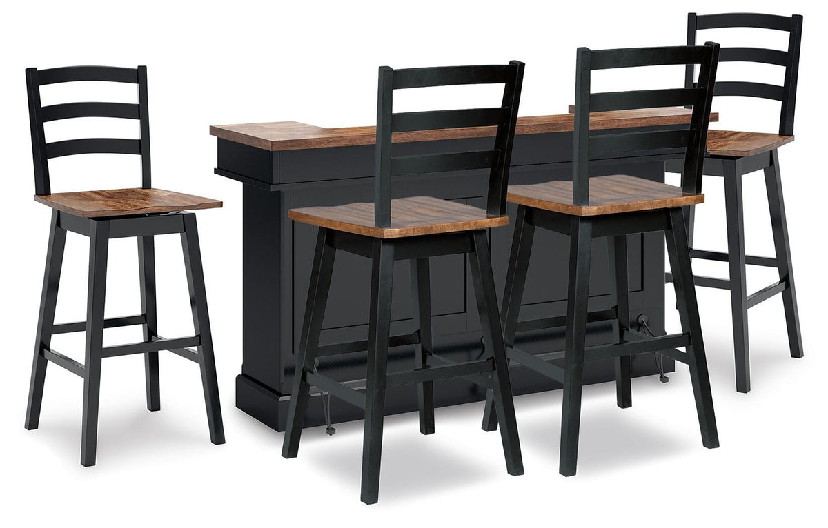 Wildenauer Bar Table and 4 Barstools (D634-SI)