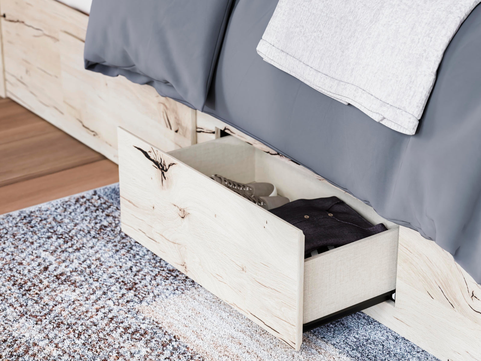Lawroy Panel Bed with Storage, Dresser and Mirror - Light Natural  (B2310-SI) - Image 19