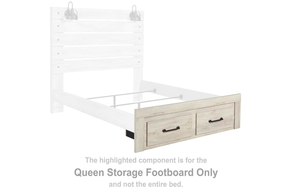 Cambeck Storage Footboard - Whitewash  (B192-SI)