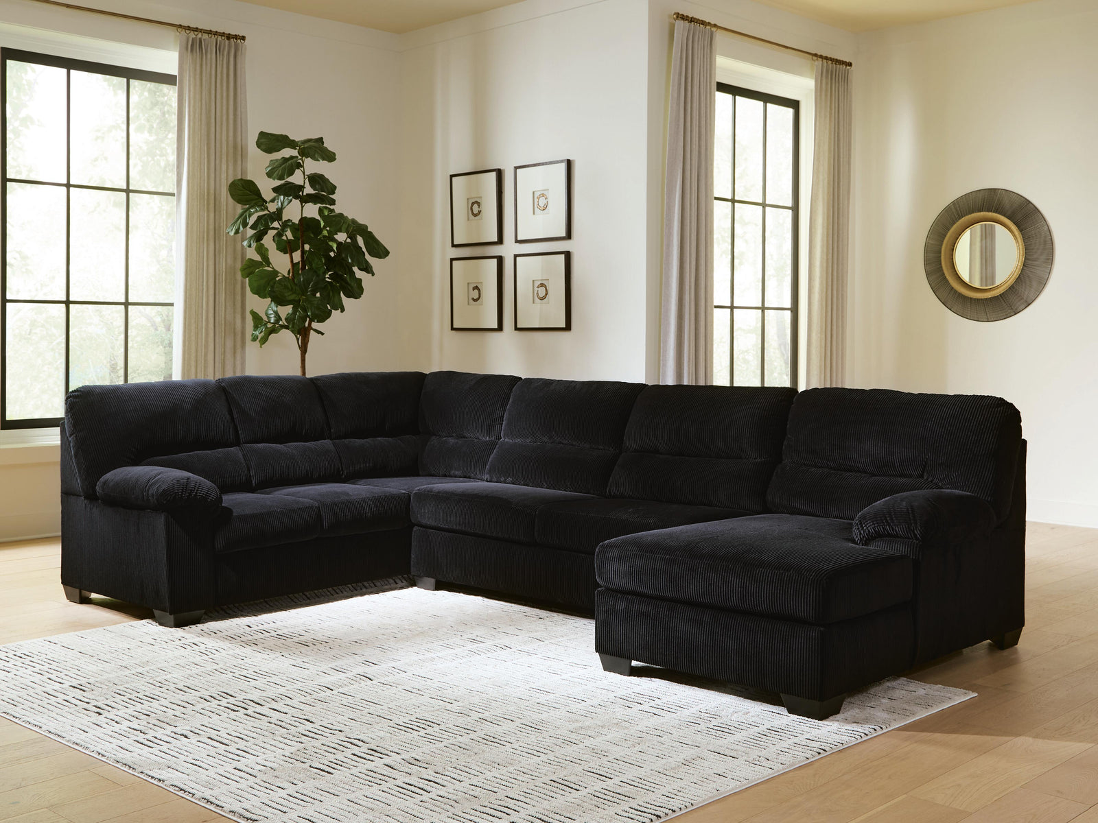 SimpleJoy 3-Piece Sectional with Chaise (24204-SI) - Image 2