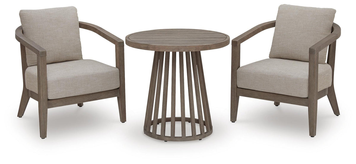 Joy Lagoon Outdoor Chairs with Cushions/Table (Set of 3) (PCP310-SI)