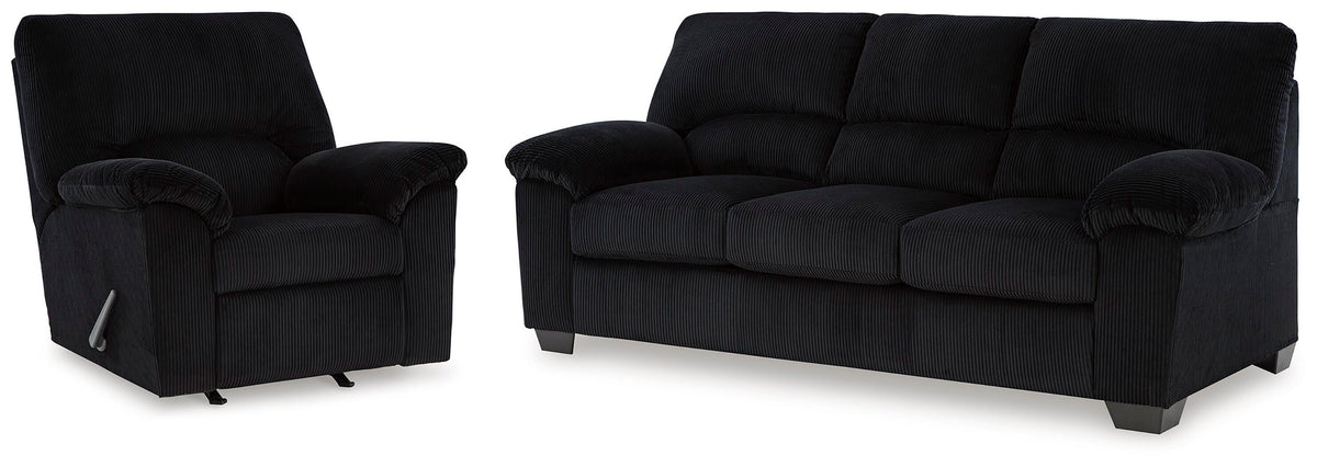SimpleJoy Sofa and Recliner (24204-SI)