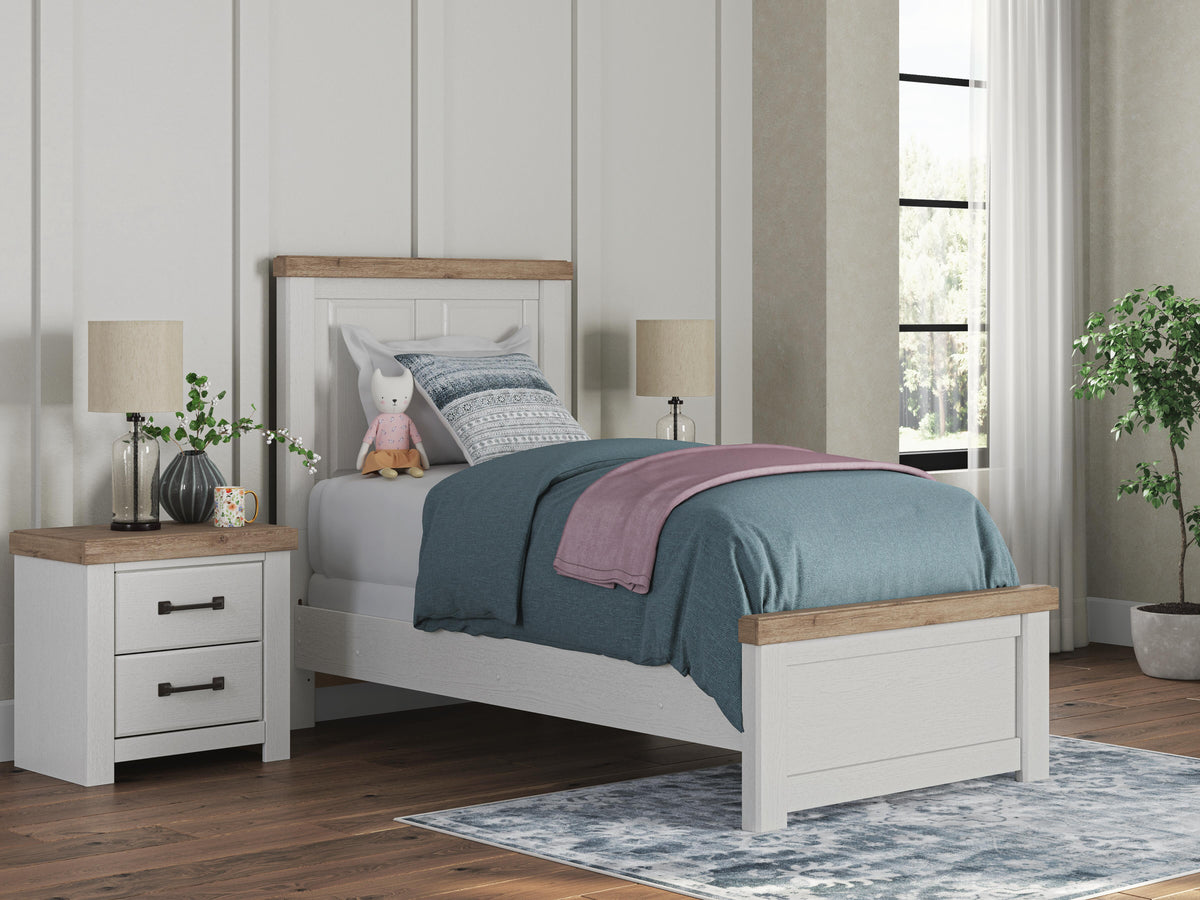 Savonport Panel Bed (Youth) - White/Brown  (B4615-SI) - Image 8