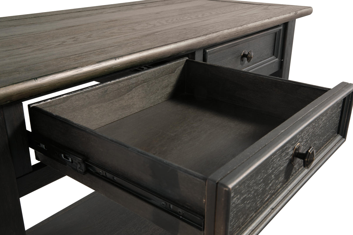 Tyler Creek Sofa/Console Table - Grayish Brown/Black  (T736-SI) - Image 7