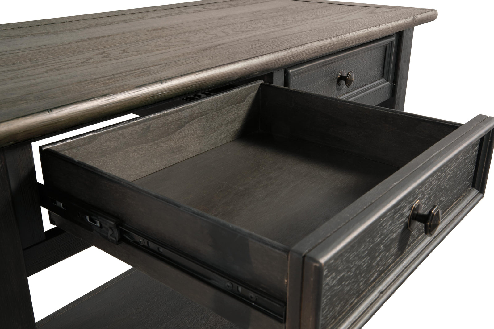 Tyler Creek Sofa/Console Table - Grayish Brown/Black  (T736-SI) - Image 7